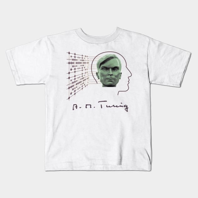 Alan Turing Kids T-Shirt by GePadeSign